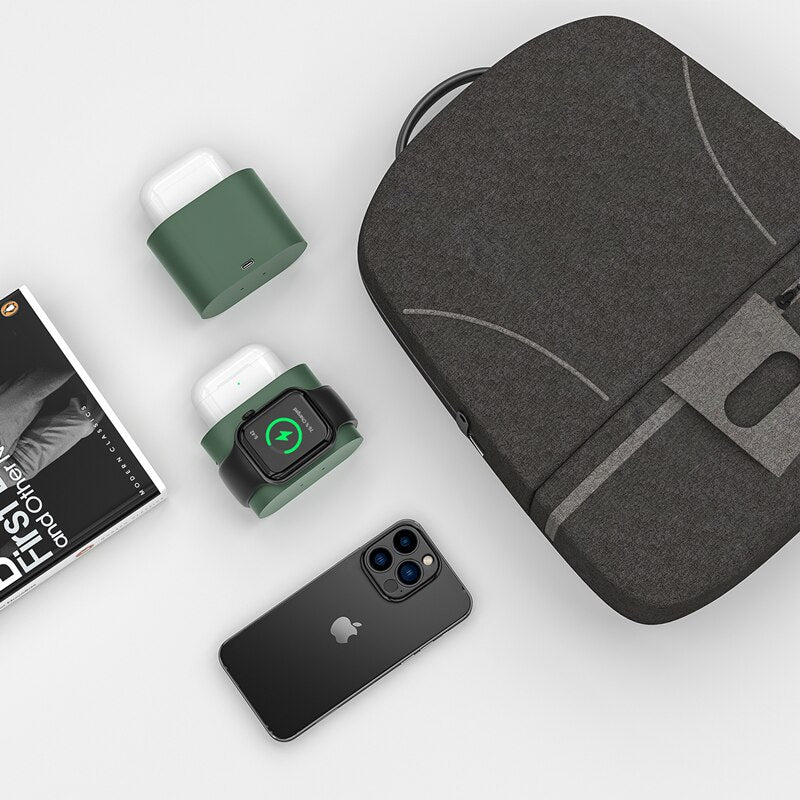 4 In 1 Fast Wireless Charger Station Alarm Clock with Lamp for Apple