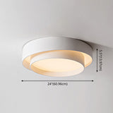 White Metal Circular Flush Mount Ceiling Lamp LED Nordic Style