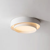 White Metal Circular Flush Mount Ceiling Lamp LED Nordic Style
