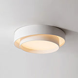 White Metal Circular Flush Mount Ceiling Lamp LED Nordic Style