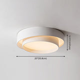 White Metal Circular Flush Mount Ceiling Lamp LED Nordic Style