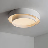 White Metal Circular Flush Mount Ceiling Lamp LED Nordic Style