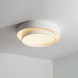 White Metal Circular Flush Mount Ceiling Lamp LED Nordic Style