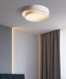 White Metal Circular Flush Mount Ceiling Lamp LED Nordic Style