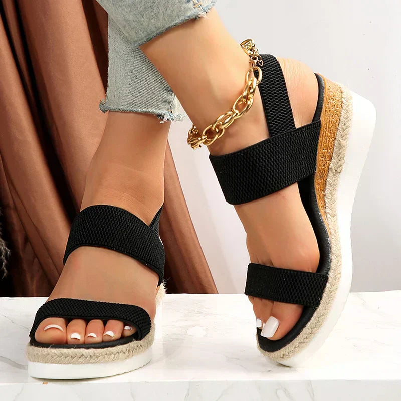 Stylish Ankle Strap Sandals with Stretch for All-Day Comfort and Support