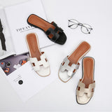 Stylish PU Leather Sandals with Comfortable Flat Sole – Perfect for Summer