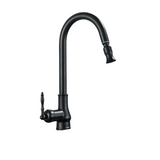 TimelessFlow - Antique Brass Kitchen Faucet with Swivel Spout