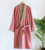 VintageLoom – Breathable Cotton Waffle Bathrobe with Timeless Retro Charm